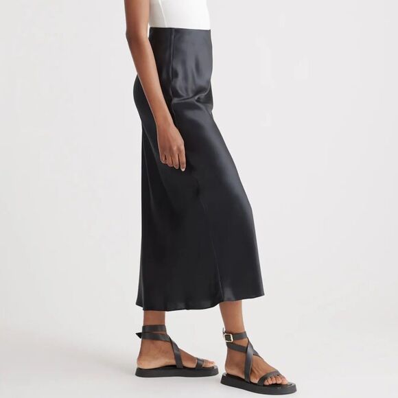 Quince 100% Washable Silk Maxi Skirt in Black. Size Medium. NWT! - Picture 3 of 10